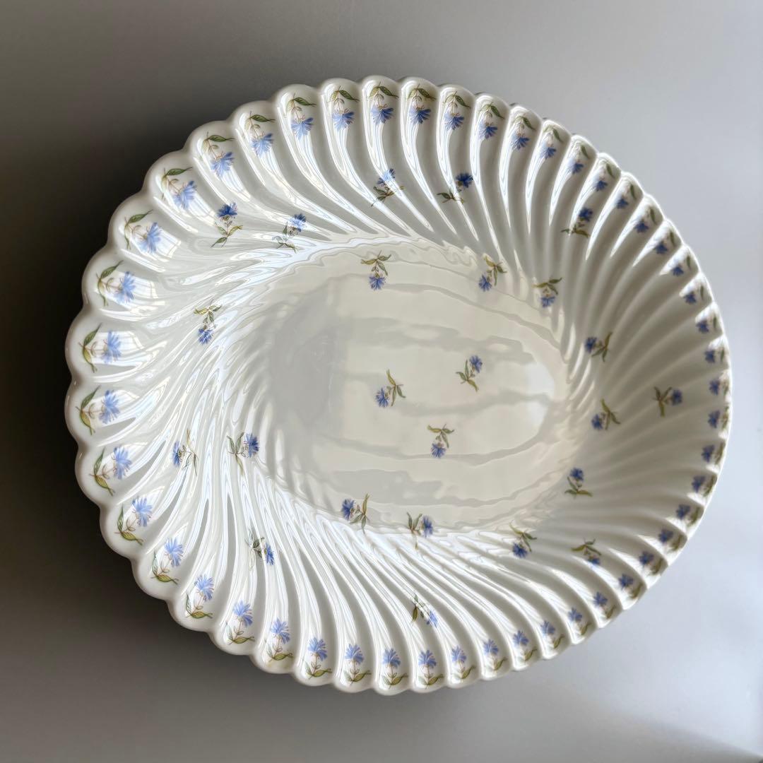フランス製ヴィンテージ　アビランド　矢車菊　オーバルプレート　Haviland