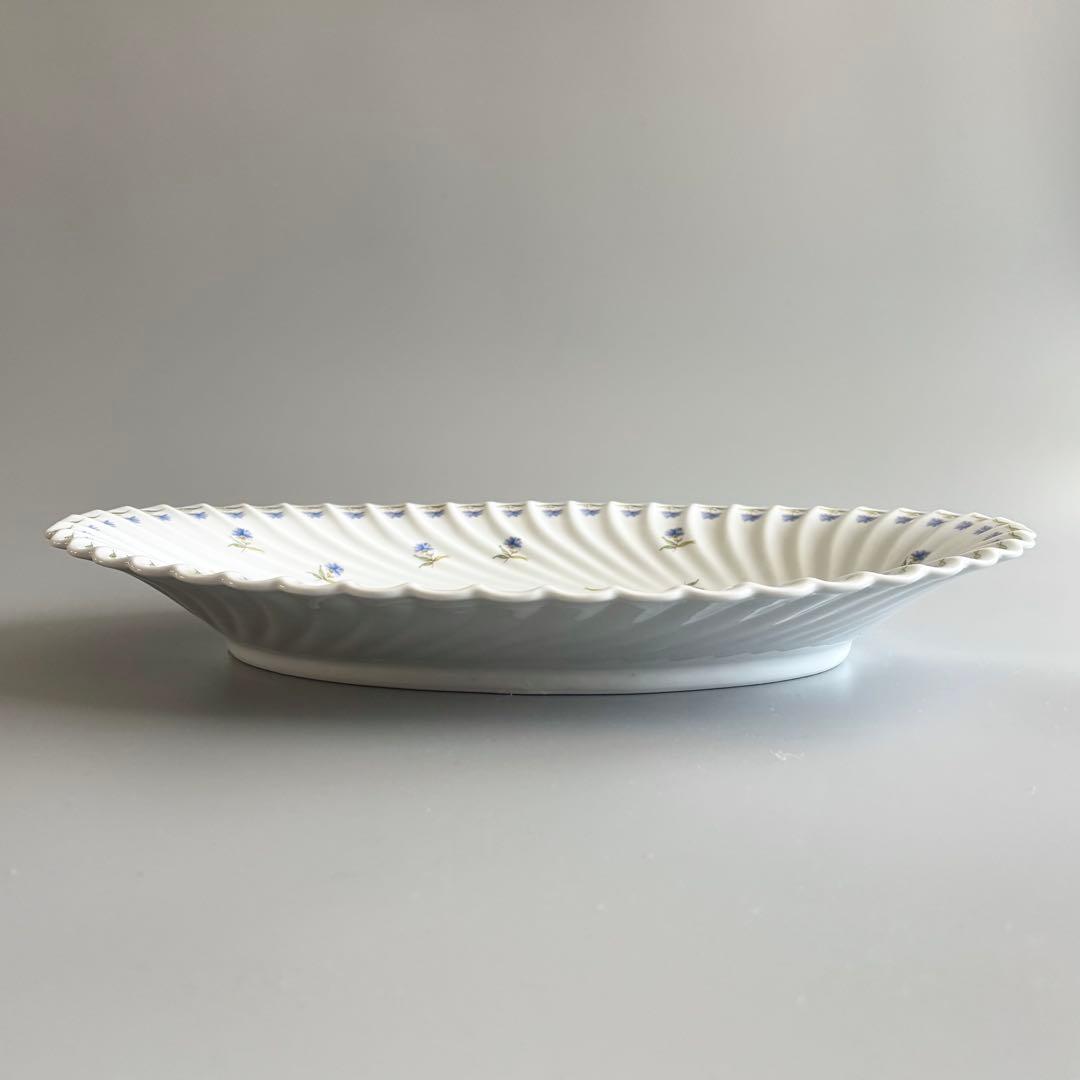 フランス製ヴィンテージ　アビランド　矢車菊　オーバルプレート　Haviland