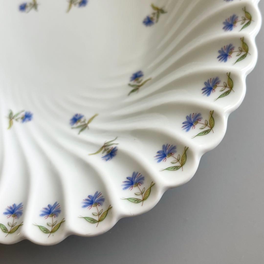 フランス製ヴィンテージ　アビランド　矢車菊　オーバルプレート　Haviland