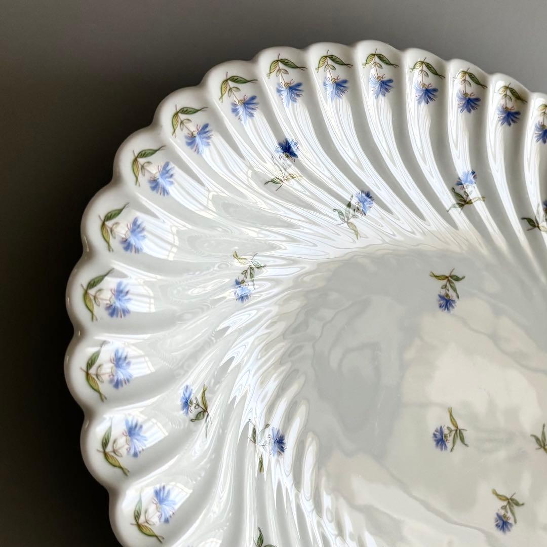 フランス製ヴィンテージ　アビランド　矢車菊　オーバルプレート　Haviland
