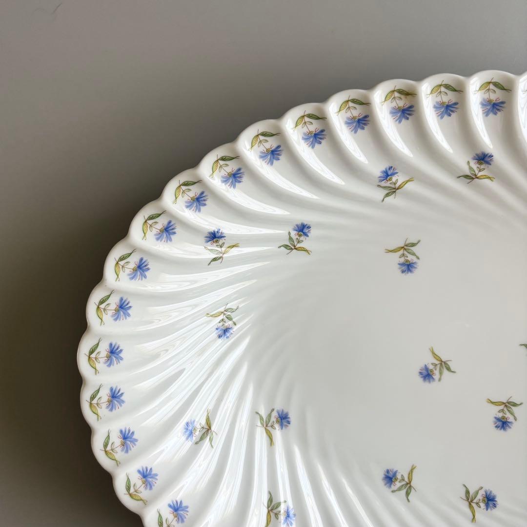 フランス製ヴィンテージ　アビランド　矢車菊　オーバルプレート　Haviland