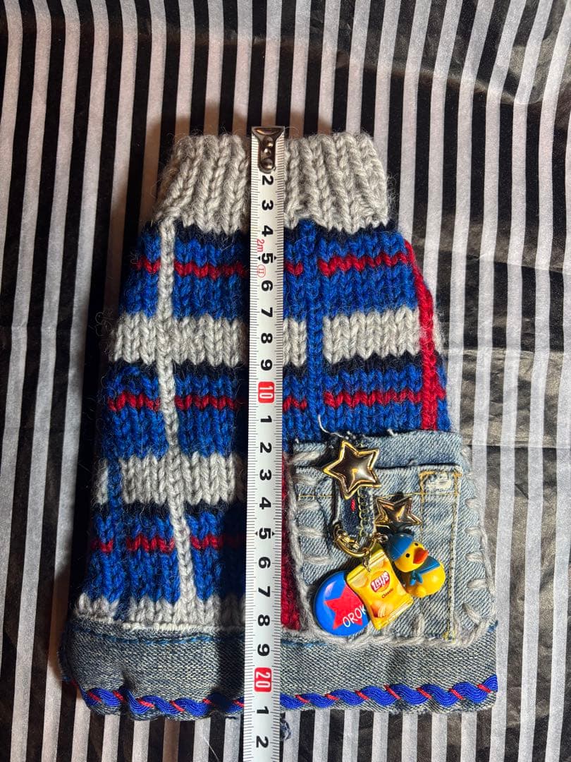 58◆ アーガイルデニムニット【OROKU】　パピリーヒルズ　ニット帽　マフラー