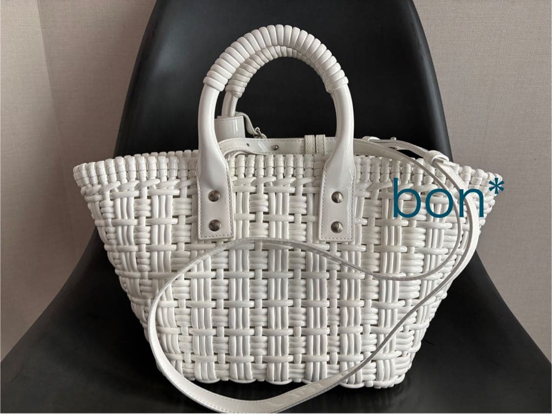 y【購入証明書あり】BALENCIAGA ビストロ バッグXS カゴバッグ