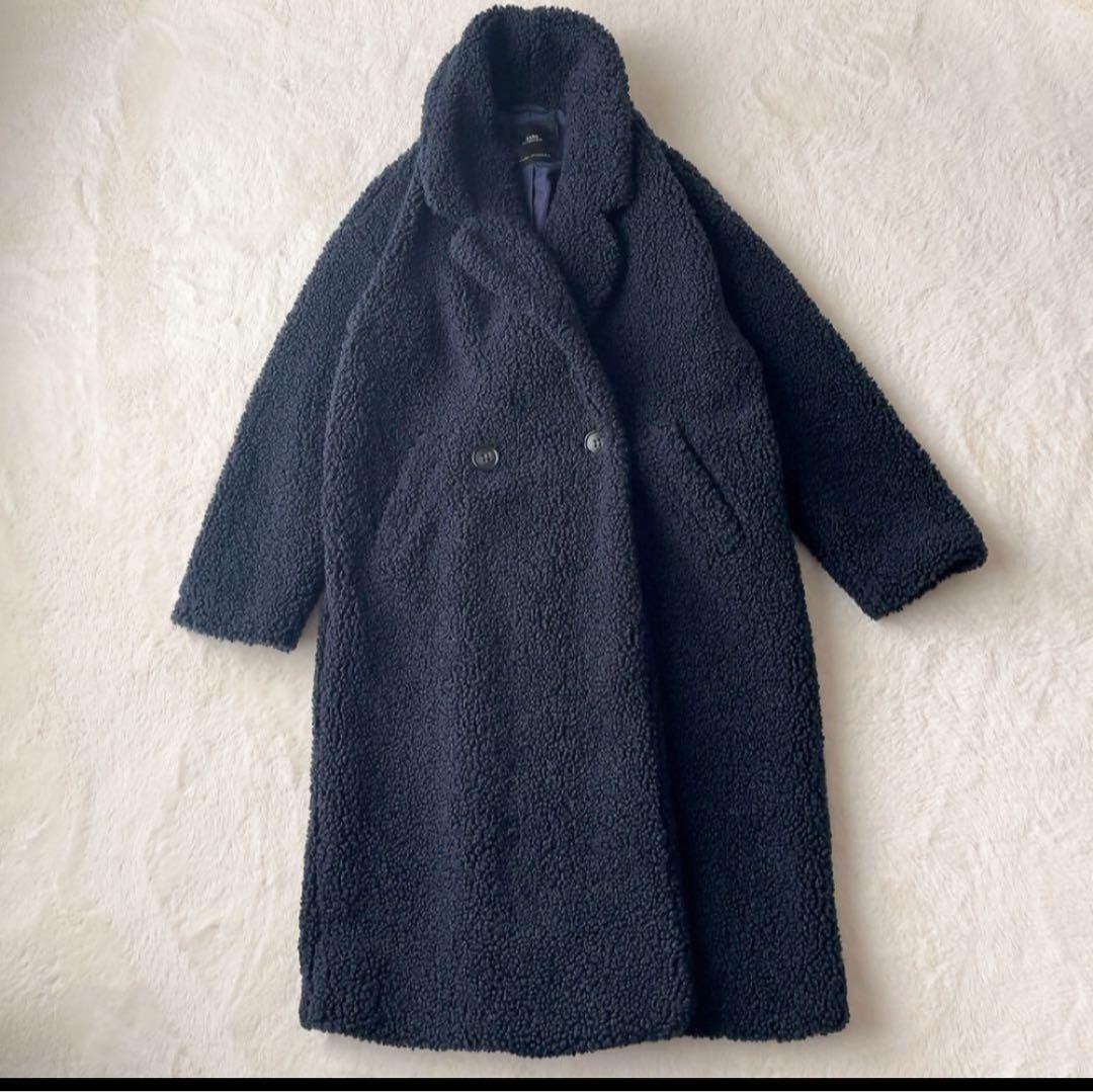 【完売品】ZARA ダブルフェイス テディベア コート フェイクボア ロング
