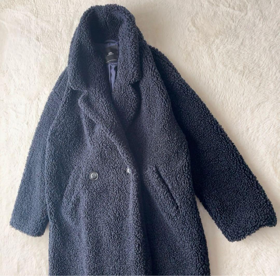 【完売品】ZARA ダブルフェイス テディベア コート フェイクボア ロング