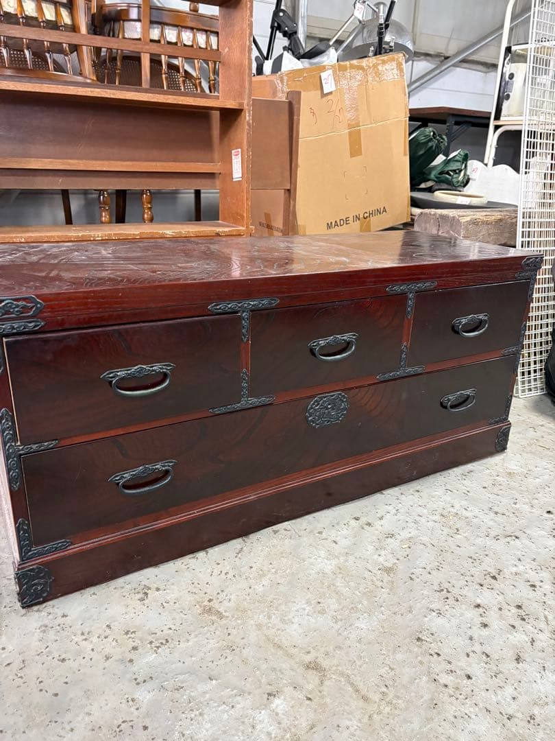 きゃら　筑後民芸　和箪笥　チェスト　欅材　和モダン