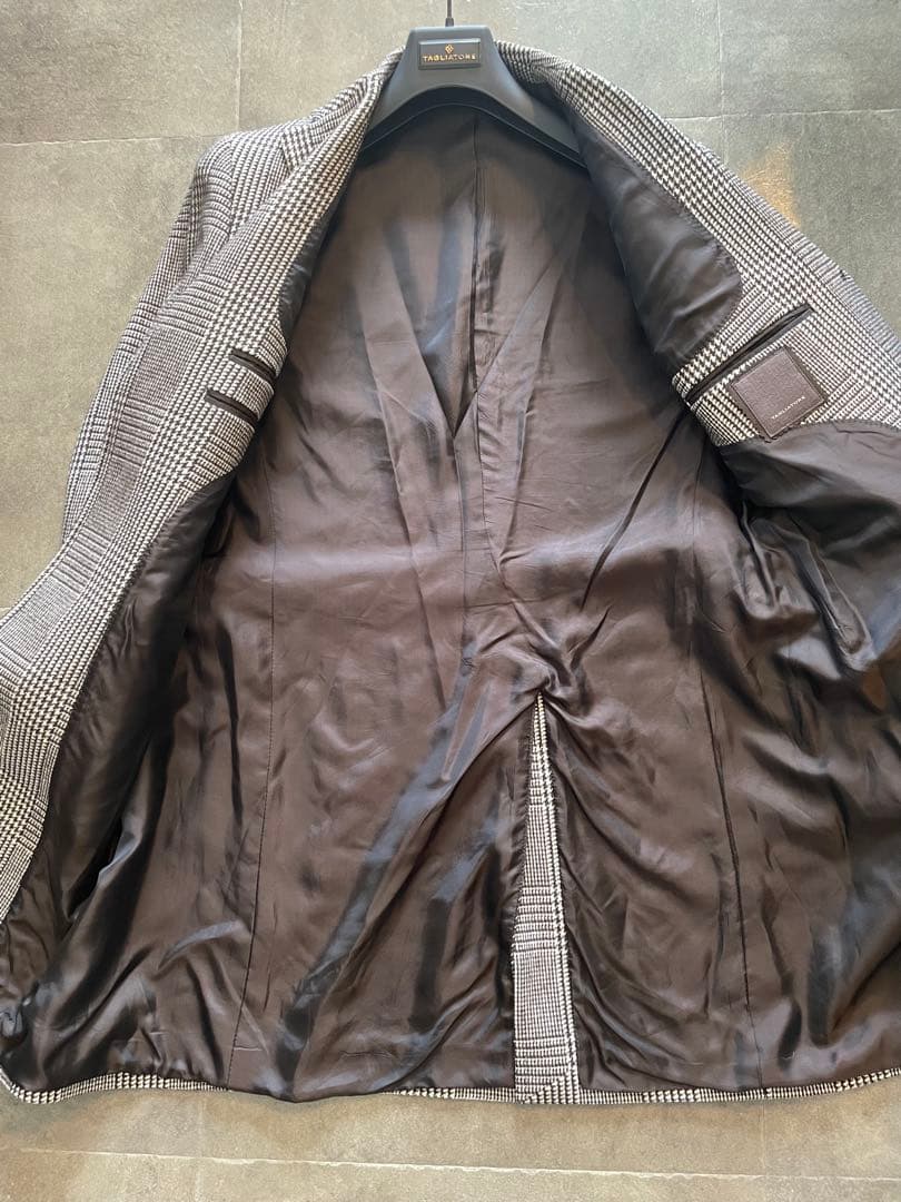 タリアトーレ　チェック柄 ロングコート ブラウン　ハンガー付き