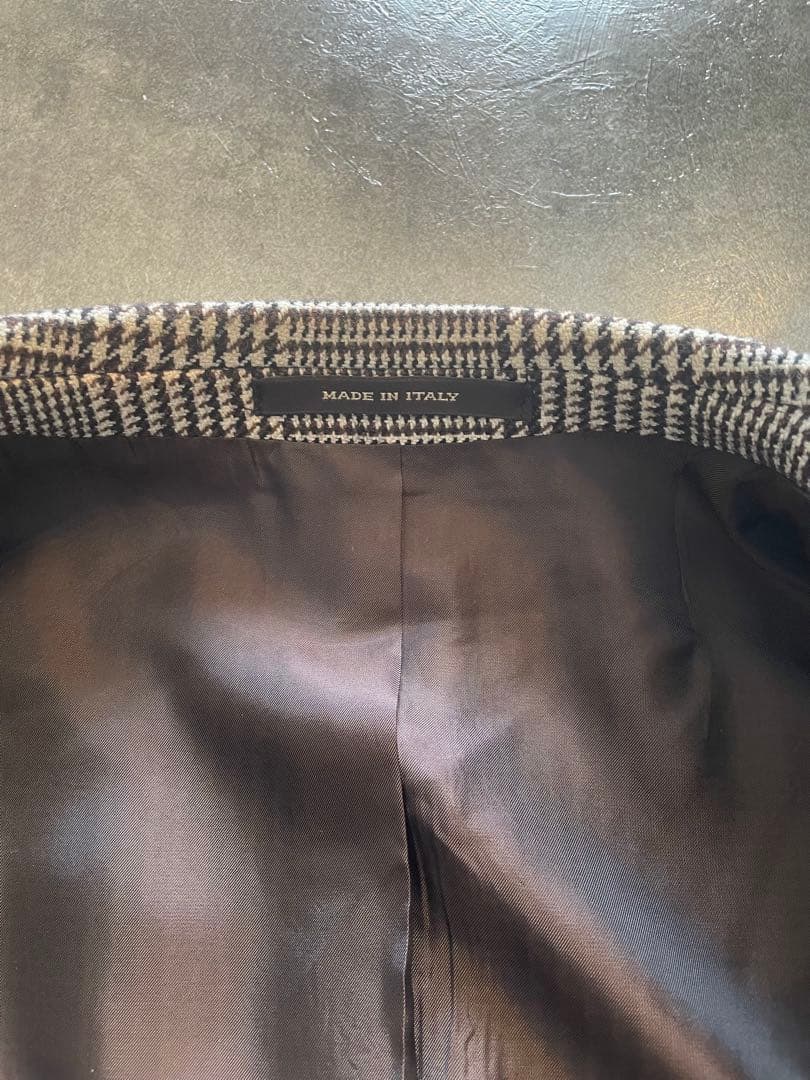 タリアトーレ　チェック柄 ロングコート ブラウン　ハンガー付き