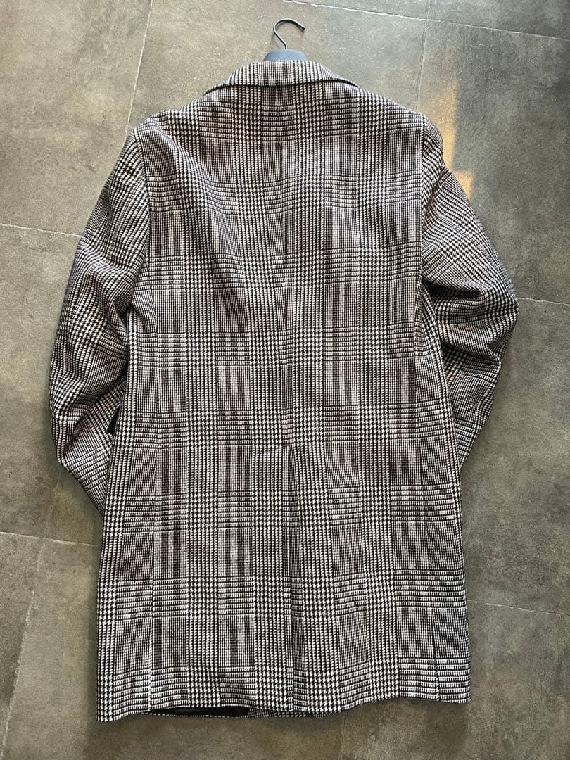 タリアトーレ　チェック柄 ロングコート ブラウン　ハンガー付き