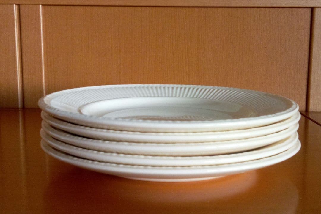 【廃盤・未使用】黒壺 ウェッジウッド クィーンズウェア EDME プレート ５枚