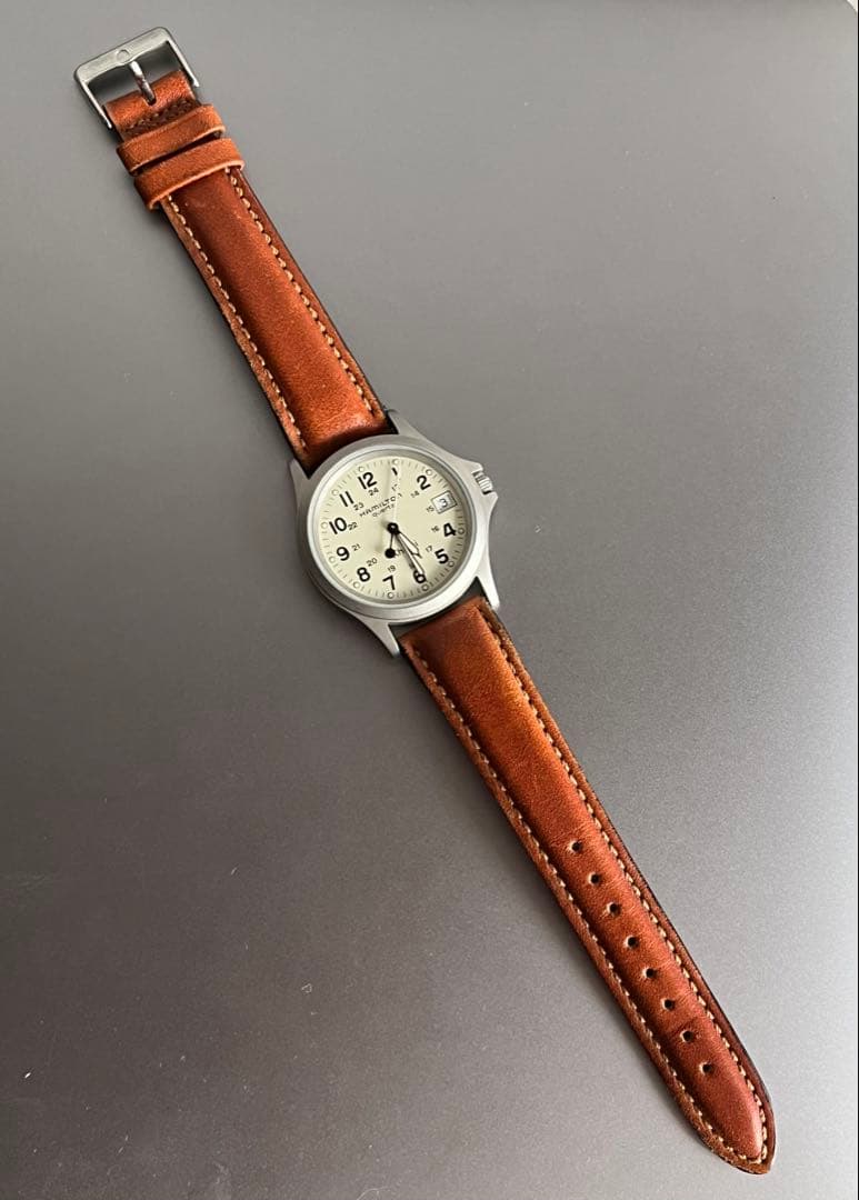 未使用品 HAMILTON ハミルトン カーキ 9445B クォーツ 革ベルト