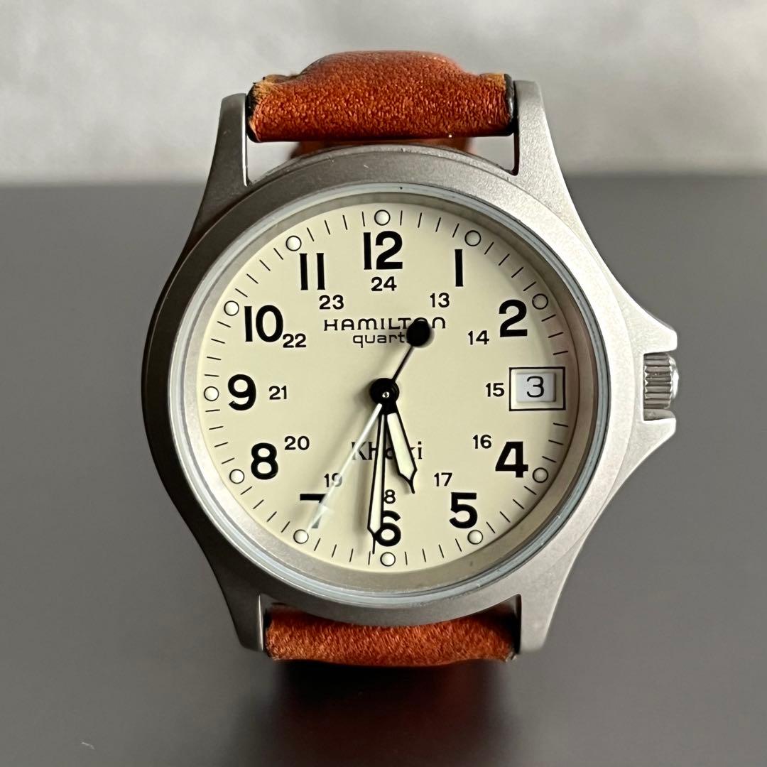 未使用品 HAMILTON ハミルトン カーキ 9445B クォーツ 革ベルト