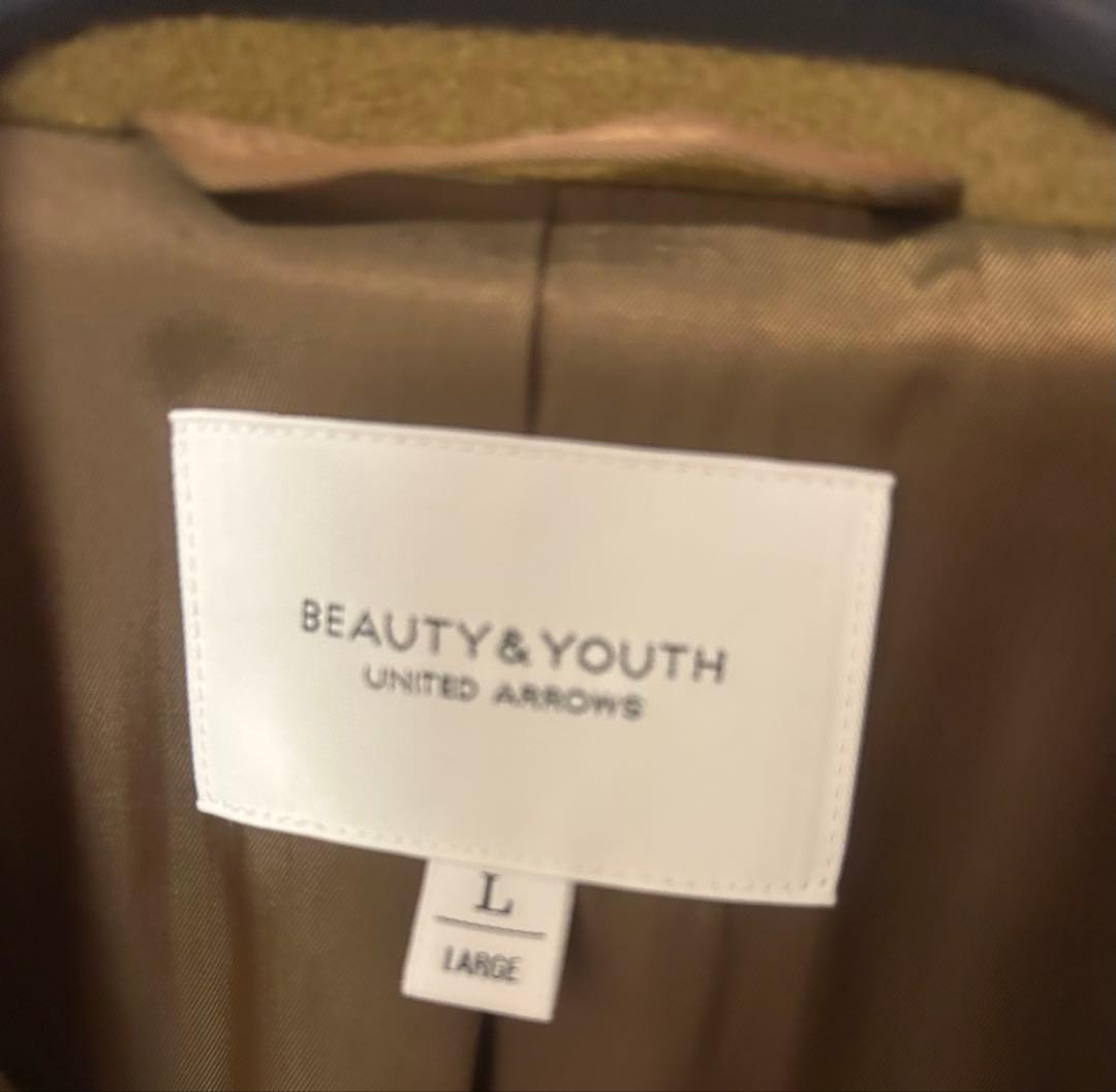 美品　ユナイテッドアローズ　オリーブカラー チェスターコート Lサイズ