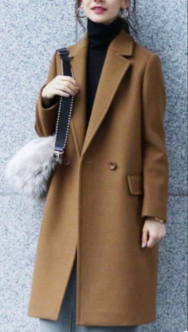 美品　ユナイテッドアローズ　オリーブカラー チェスターコート Lサイズ