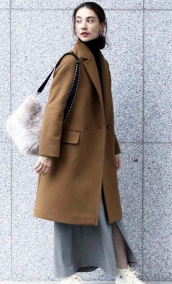 美品　ユナイテッドアローズ　オリーブカラー チェスターコート Lサイズ