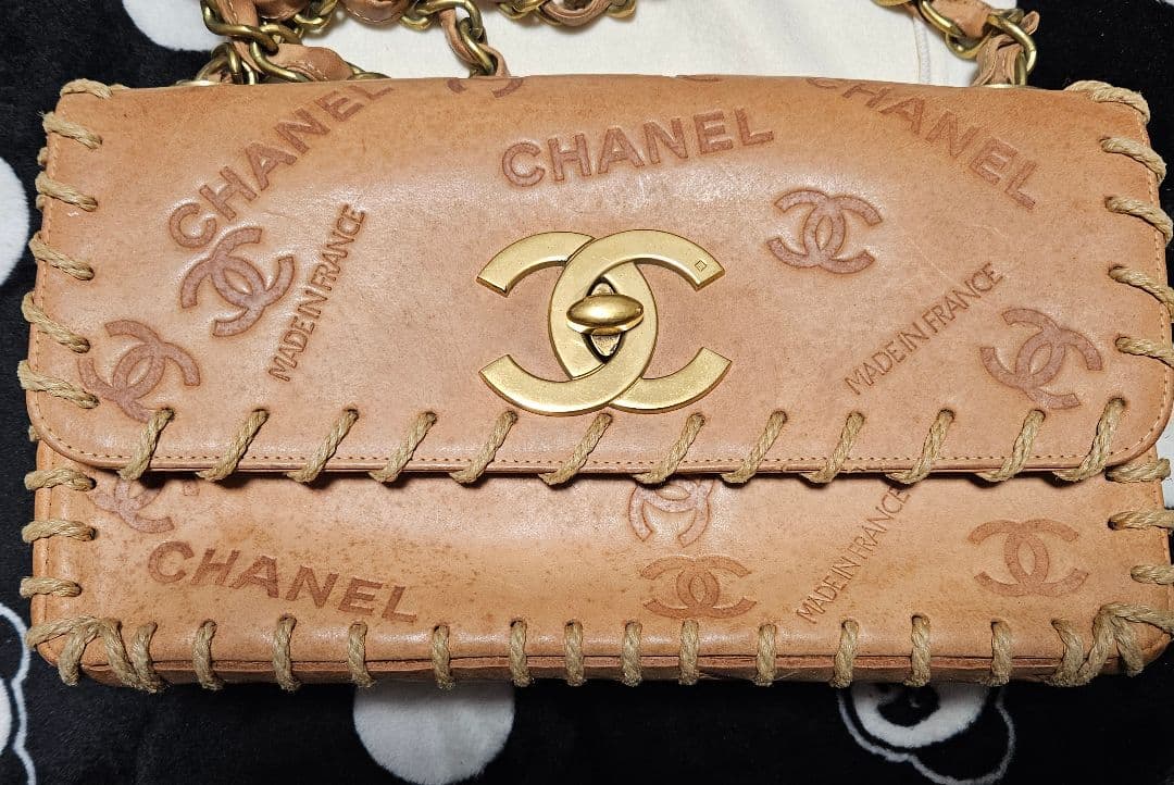 ベ*ル様 CHANEL シャネル ココマーク ロゴ レザー ショルダーバッグ ヴ