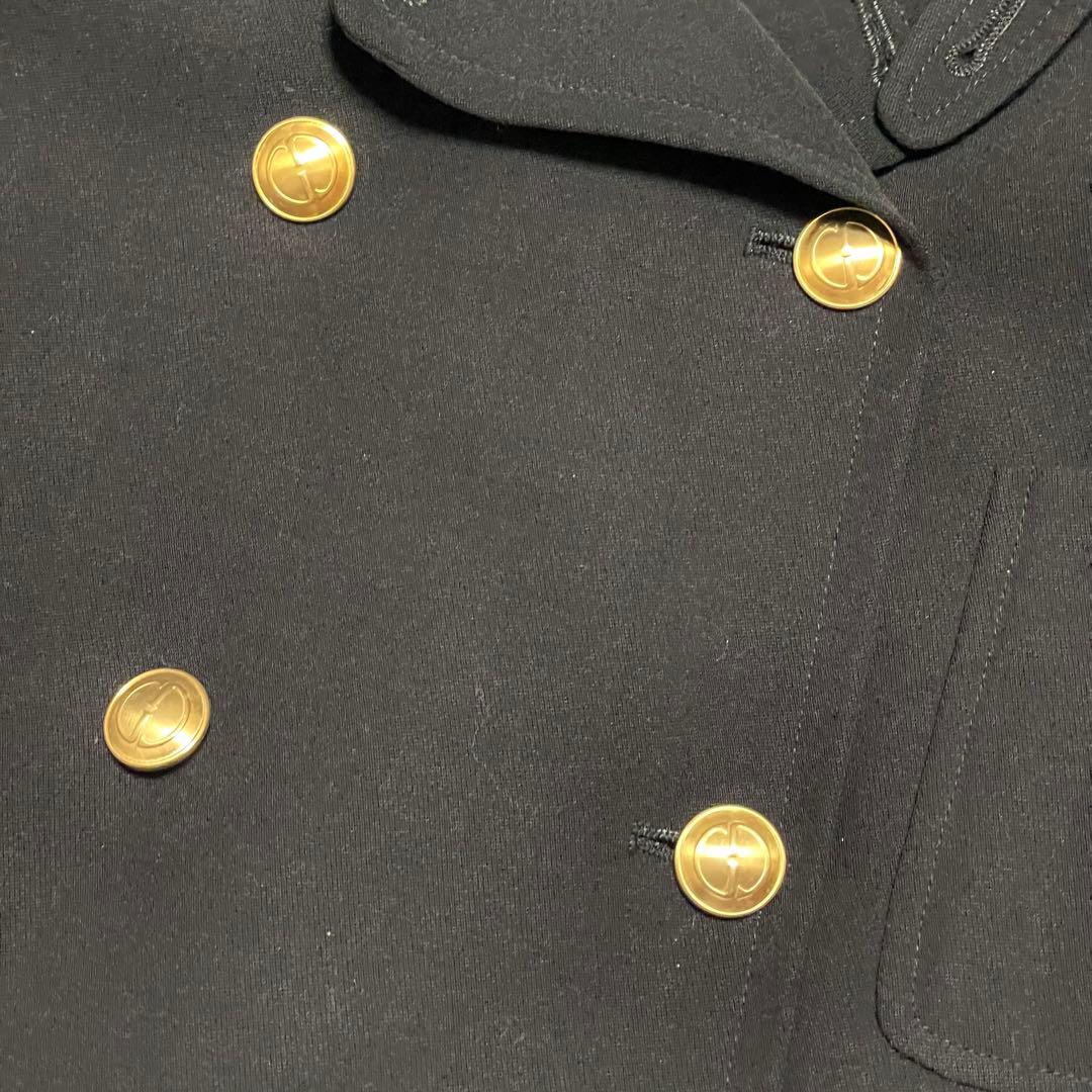 美品 GUCCI ダブル 金ボタン スカート セットアップ レディース42 黒