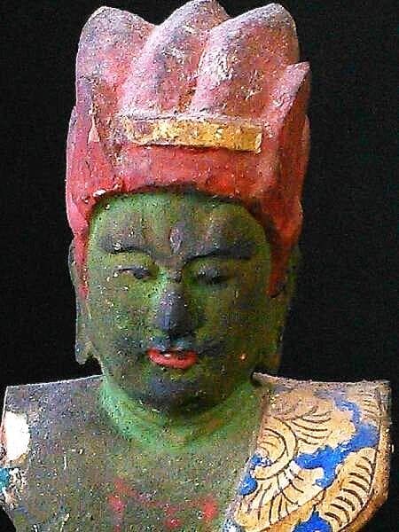 【 青面神将 】　木彫彩色　江戸期仏像　　　D0413