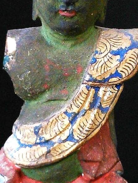 【 青面神将 】　木彫彩色　江戸期仏像　　　D0413