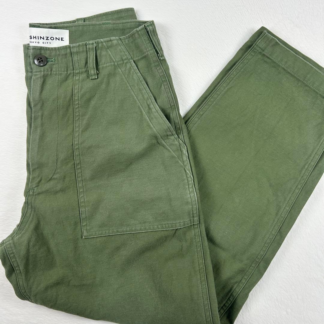 b1278✨美品✨【Shinzone】ベイカーパンツ　希少サイズ　40　カーキ