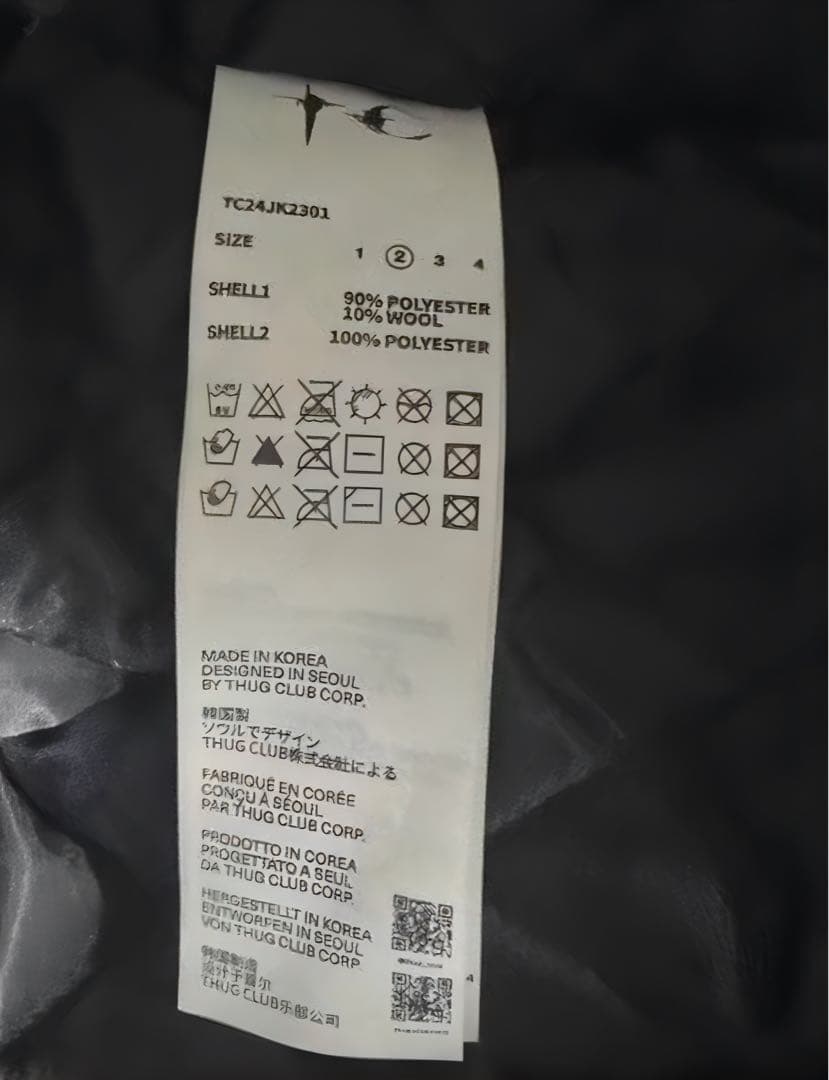 thug club 短丈 フライトジャケット ブラックM