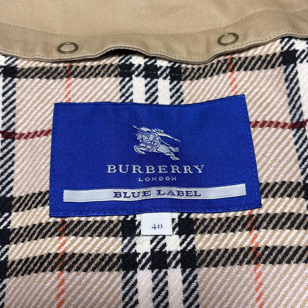 バーバリーブルーレーベル トレンチコート ノバチェック ベルト ライナー付き L