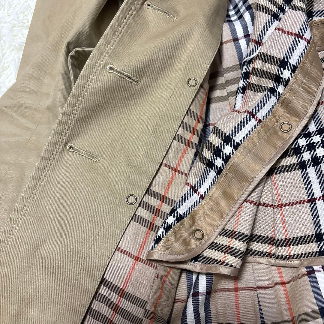 バーバリーブルーレーベル トレンチコート ノバチェック ベルト ライナー付き L