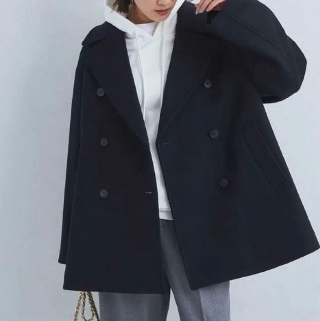 美品❇️ 1_OF MINE W ピーコート ネイビー　ダブルブレスト　Mサイズ
