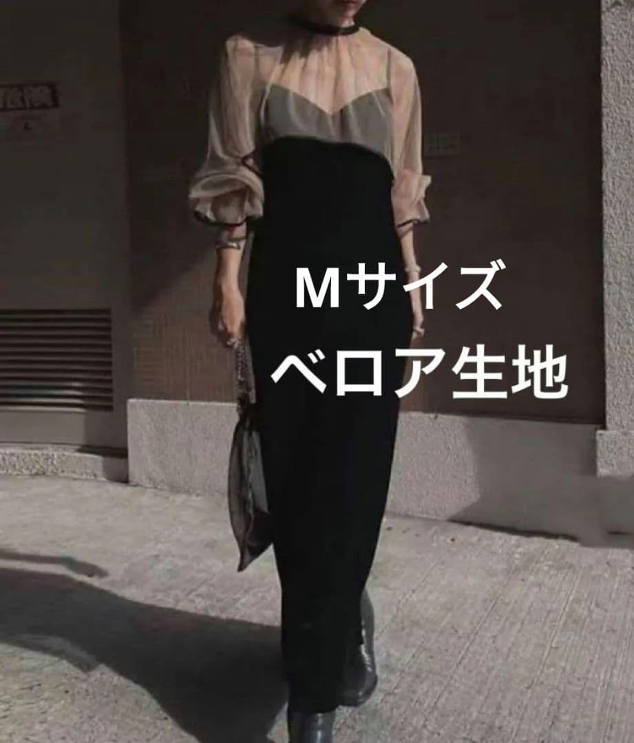 Ameri アメリ MANY WAY AIRY VEIL DRESS ベロア生地