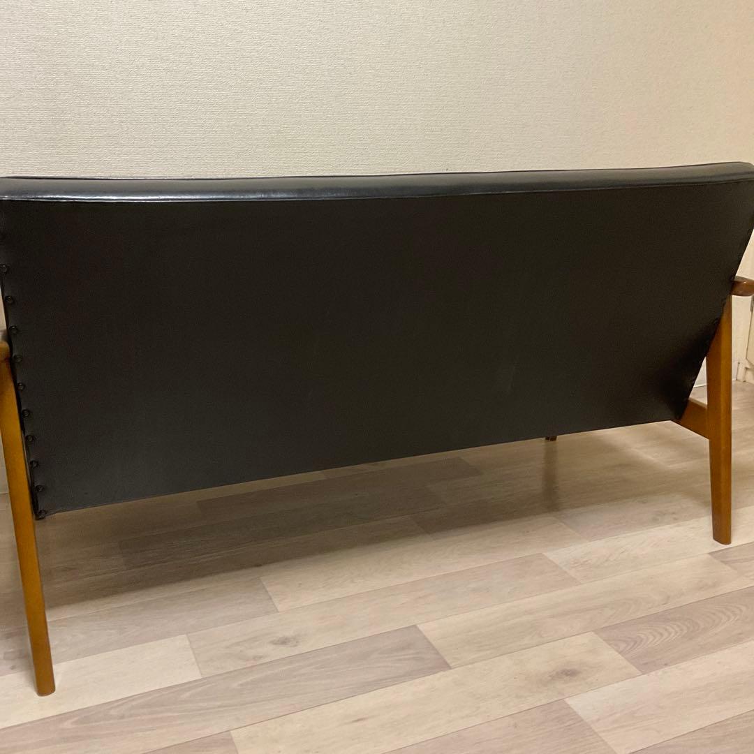 美品　カリモク60 ２人掛けソファ　2シーター ブラック　黒