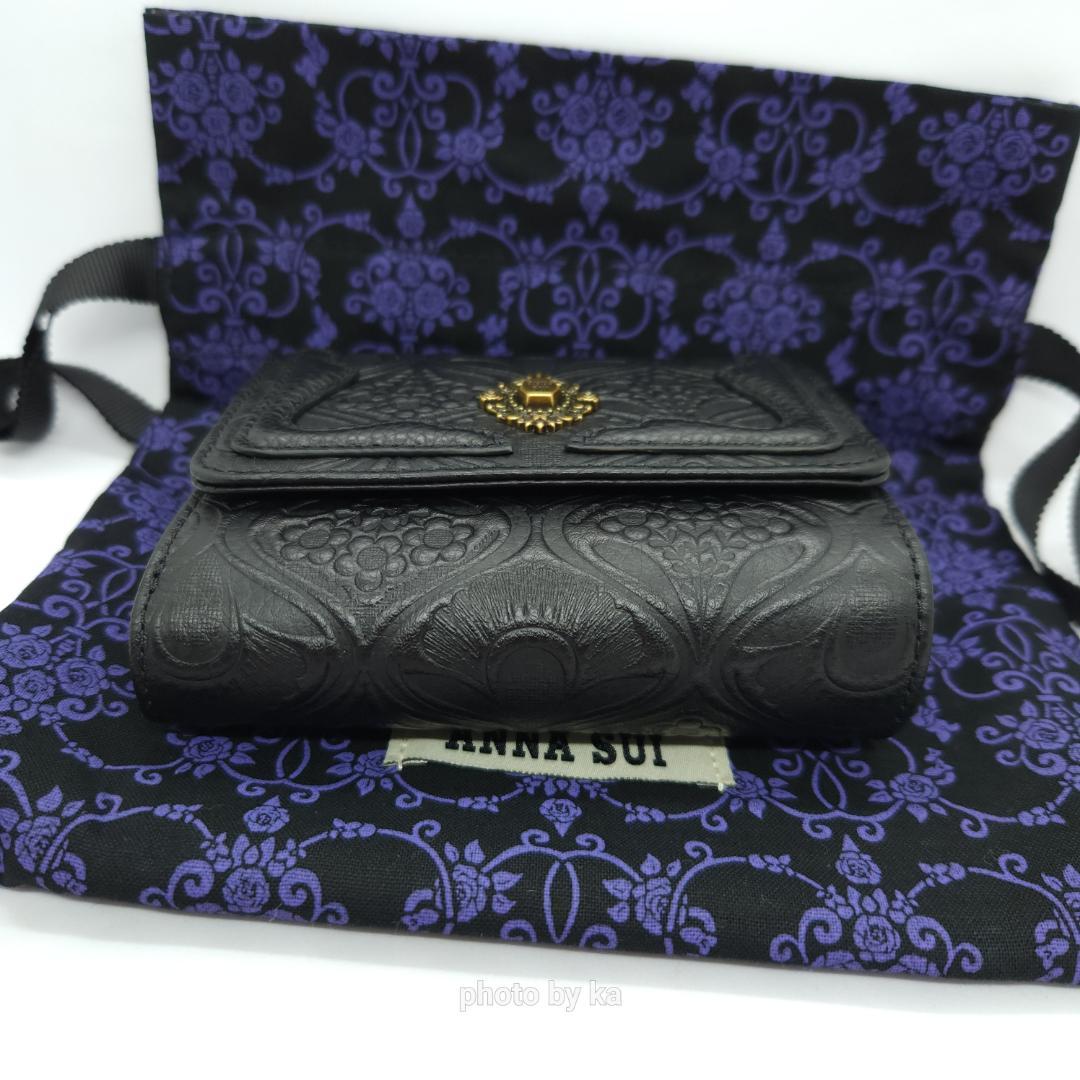 ブラック 新品 未使用 アナスイ ノヴァ ANNA SUI がま口 財布 黒色