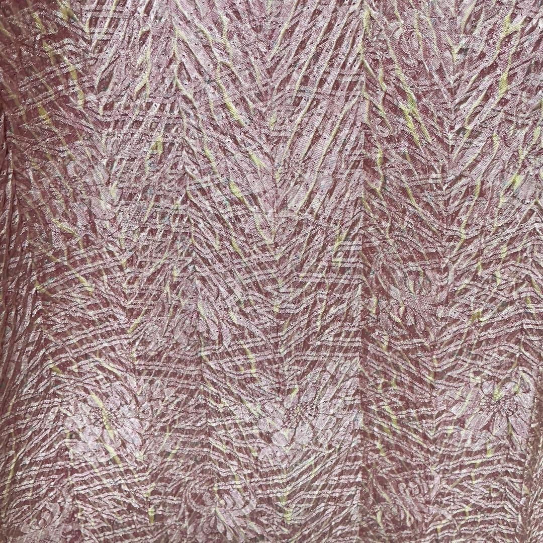 ※b209 正絹　袷　小紋　杢目絞り　総絞り　極美品　着物