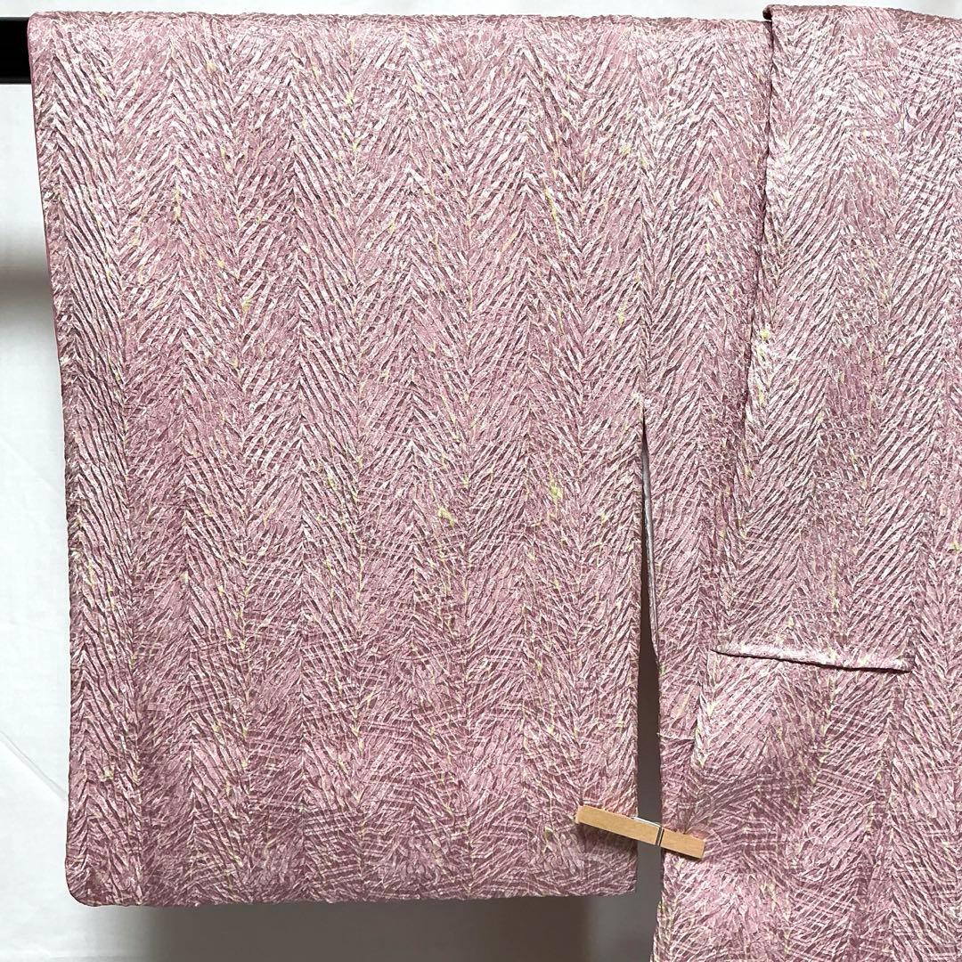 ※b209 正絹　袷　小紋　杢目絞り　総絞り　極美品　着物