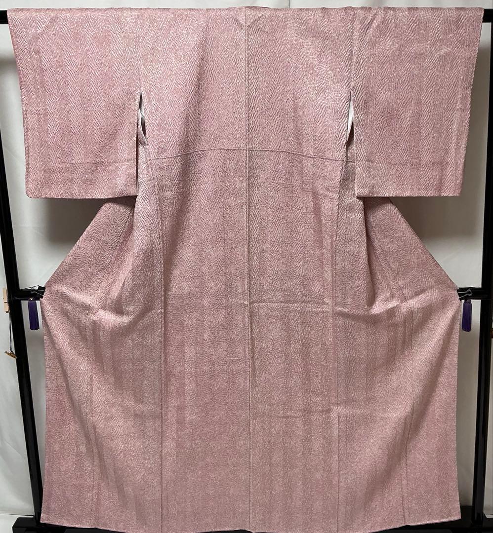 ※b209 正絹　袷　小紋　杢目絞り　総絞り　極美品　着物