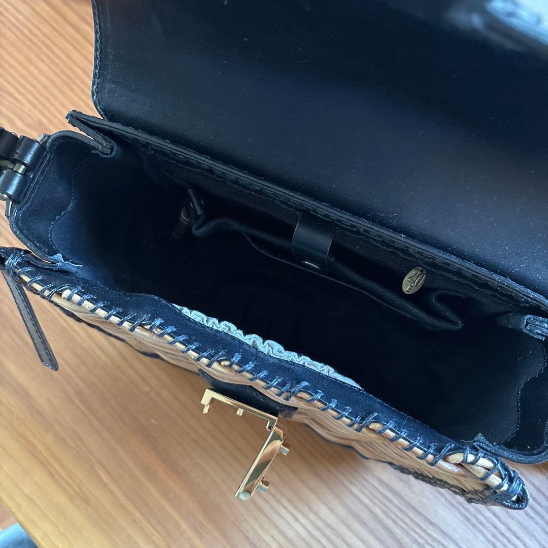 【美品】ebagos エバゴス　2way ショルダーバッグ　カーフレザー×紅藤