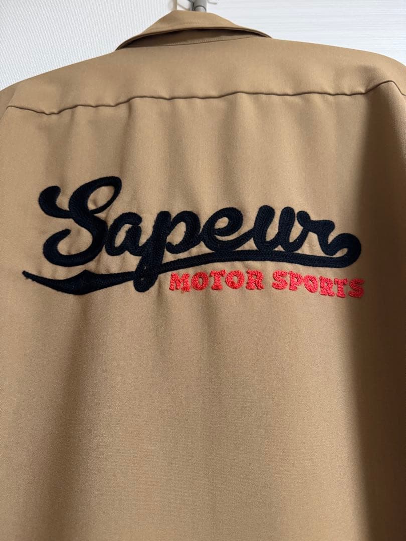 SAPEur☆ボウリングシャツ☆キャメル☆L