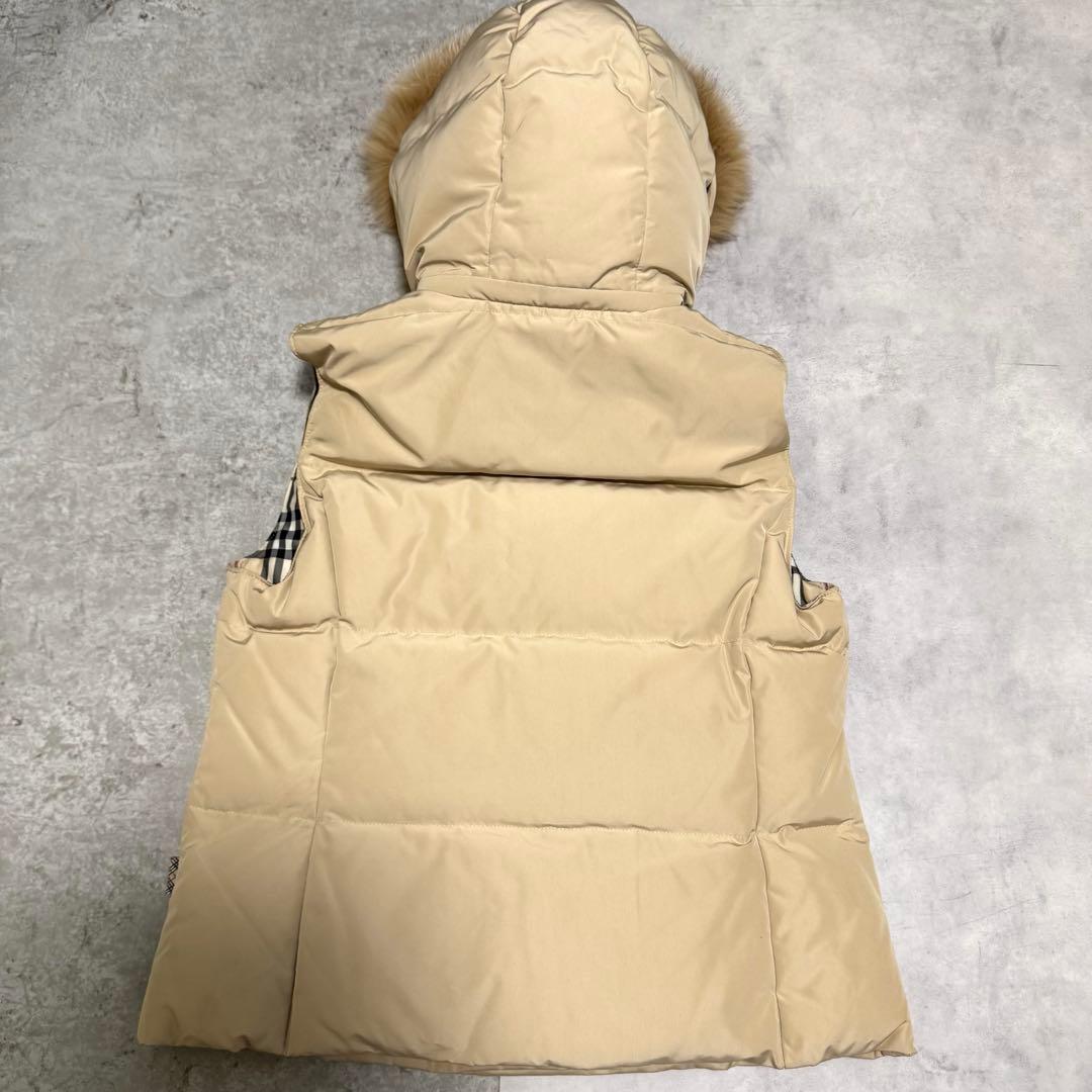バーバリーブルーレーベル　ノバチェック ダウンベスト　フォックスファー　3way