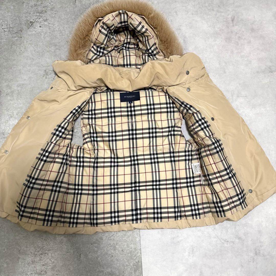 バーバリーブルーレーベル　ノバチェック ダウンベスト　フォックスファー　3way