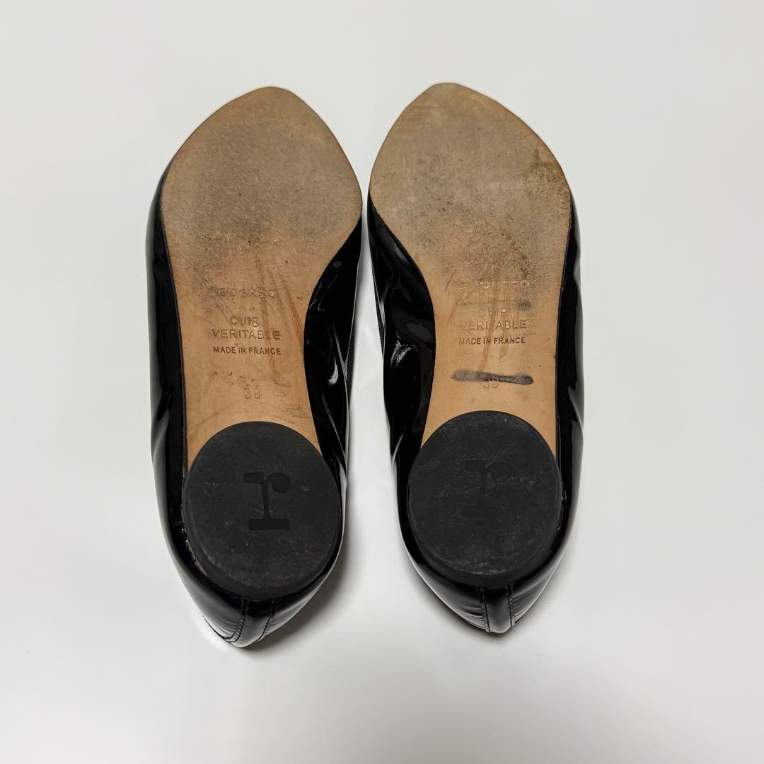 Repetto 黒 ポインテッドトゥ フラットシューズ