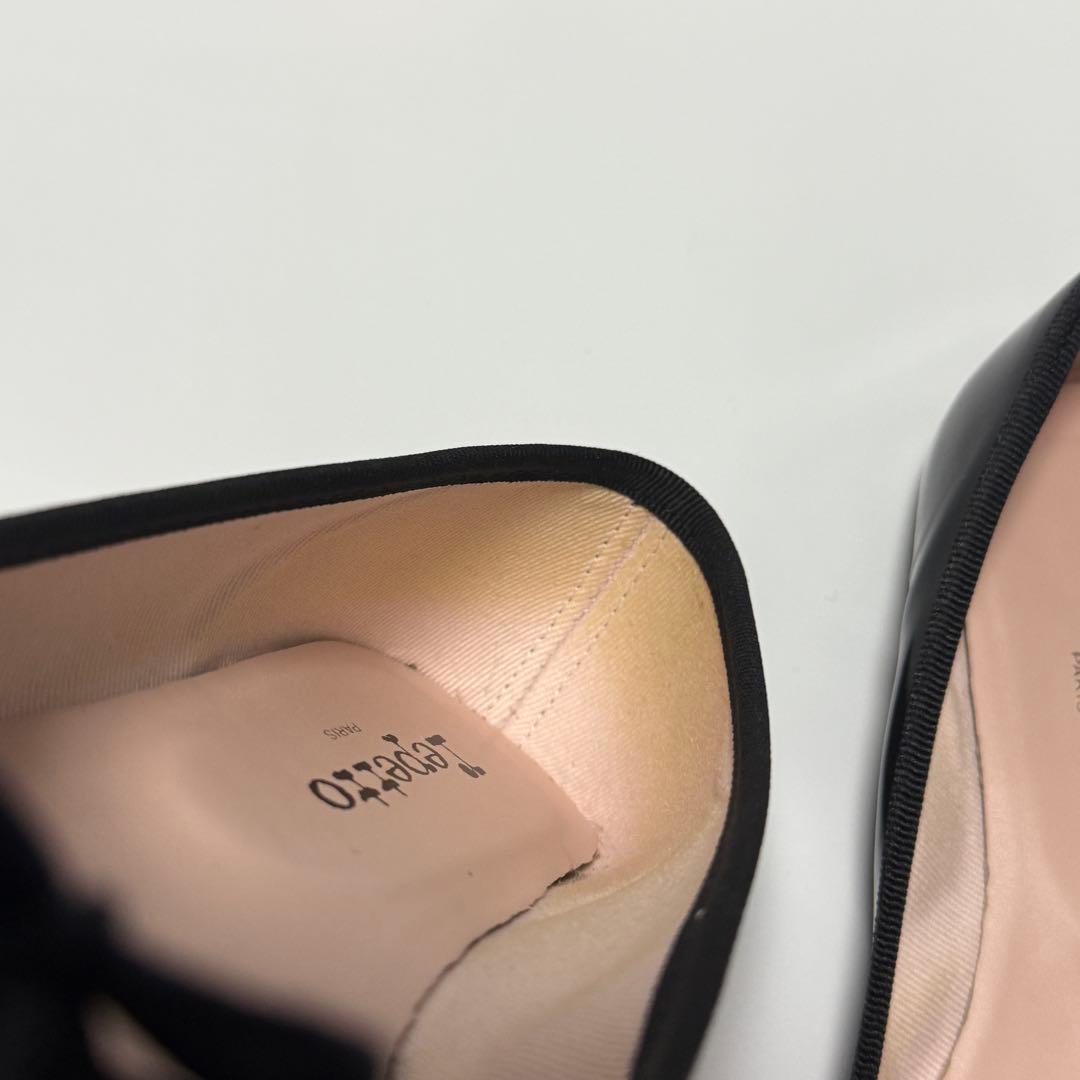 Repetto 黒 ポインテッドトゥ フラットシューズ
