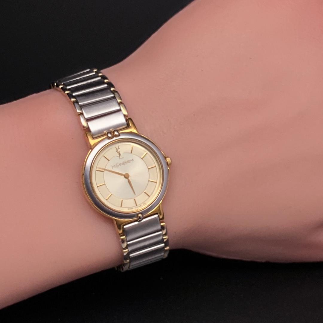 【新品電池/稼働】イヴサンローラン YSL 腕時計 レディース クォーツコンビ