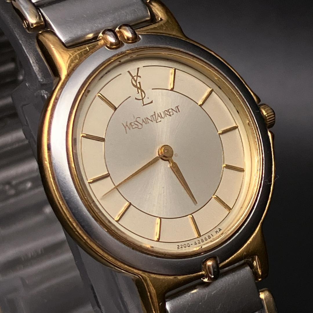【新品電池/稼働】イヴサンローラン YSL 腕時計 レディース クォーツコンビ
