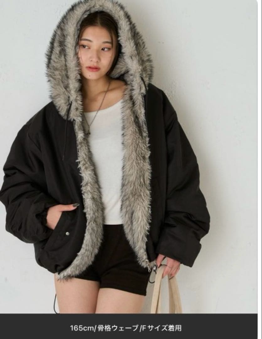 who'swhogallery 2WAYリバーシブルファーブルゾン　ダブルジップ