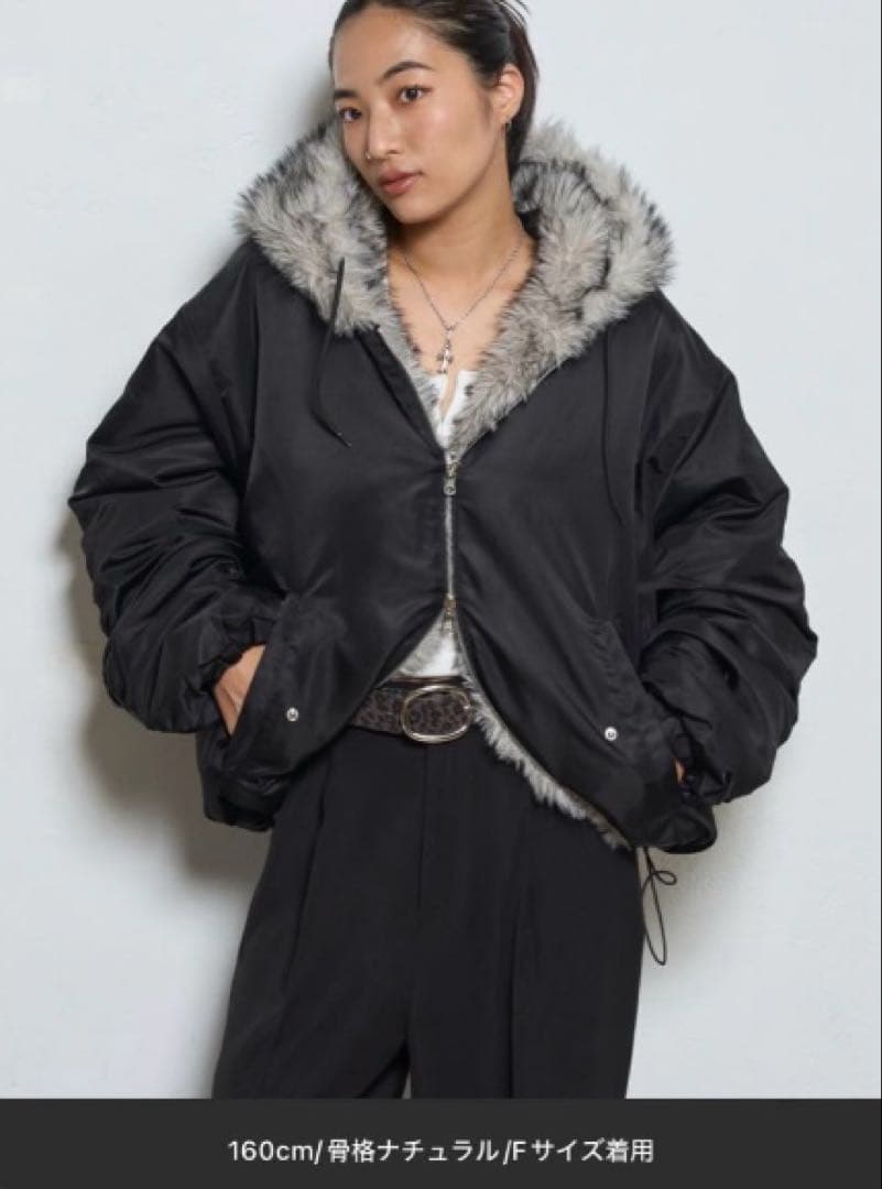 who'swhogallery 2WAYリバーシブルファーブルゾン　ダブルジップ