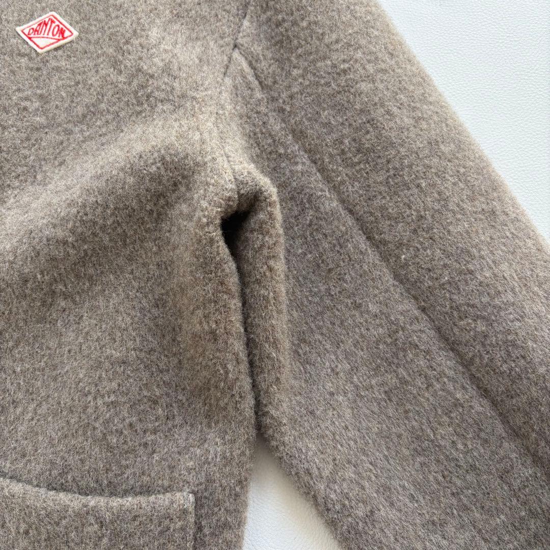 極美品　ダントン　ウールモッサ　ノーカラージャケット　モカ