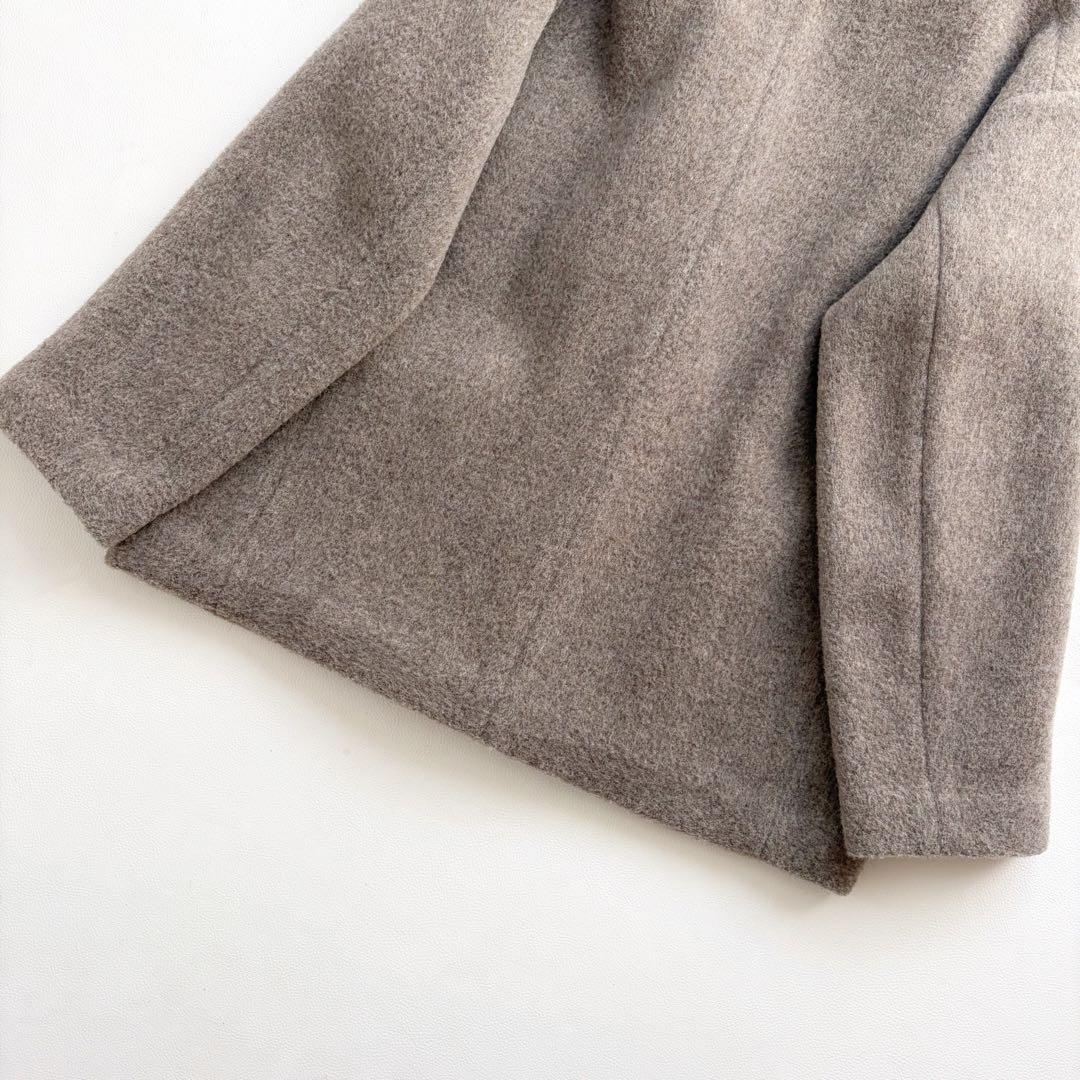 極美品　ダントン　ウールモッサ　ノーカラージャケット　モカ