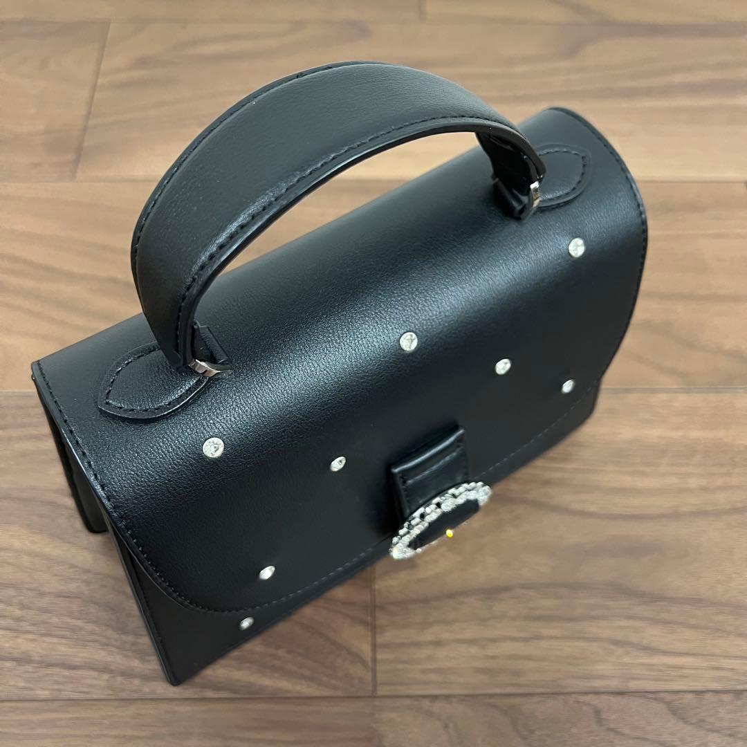 LILY BROWN ビジューリボンチャーム付き ハンドバック 2WAY