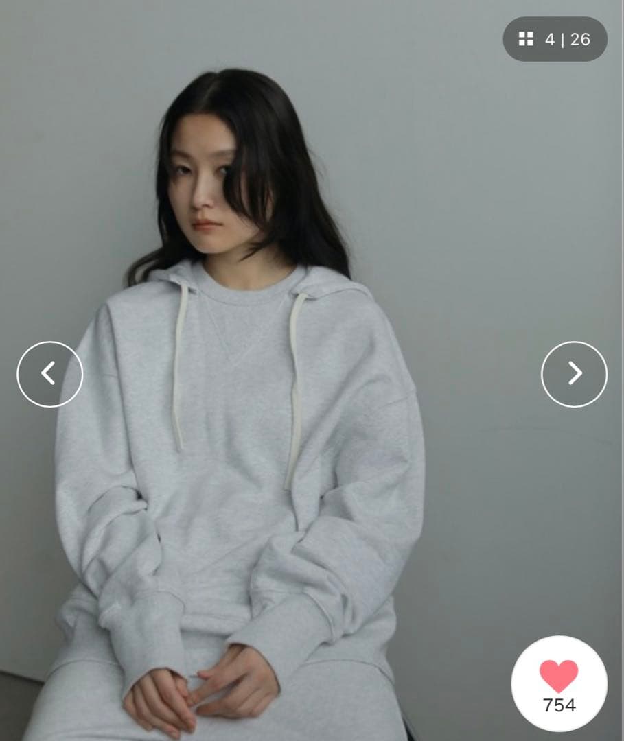 anuke Over Sweat Parkaフード付きトレーナー