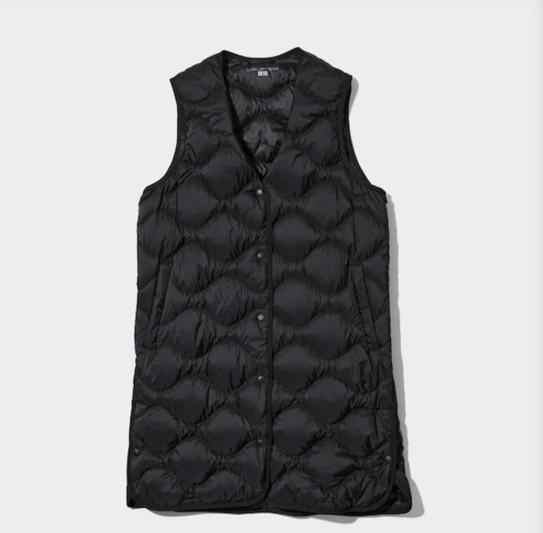 ユニクロ　ウルトラライトダウンロングベスト　XL　ブラック