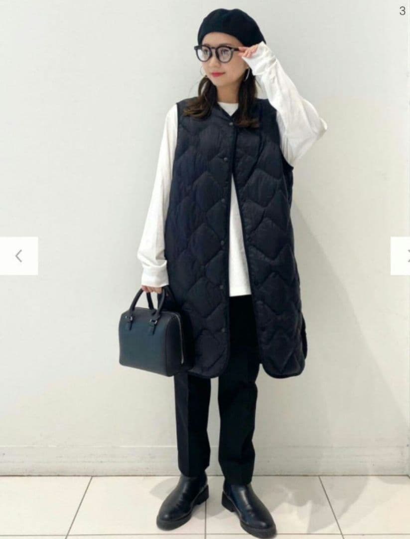 ユニクロ　ウルトラライトダウンロングベスト　XL　ブラック